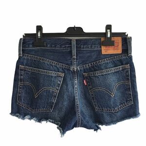 𝅺LEVI’S 501 High Rise Cut Off Denim Shorts Blue 26